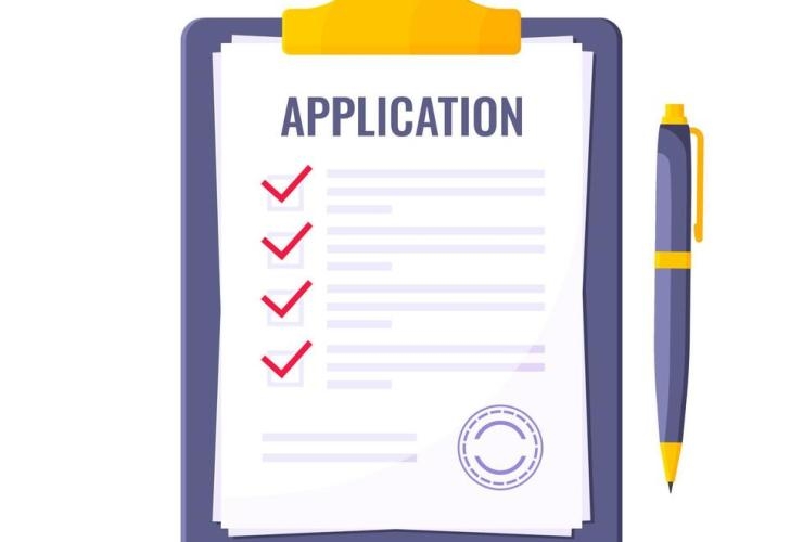 application submit document form flat style design icon sign illustration isolated on white background complete application or